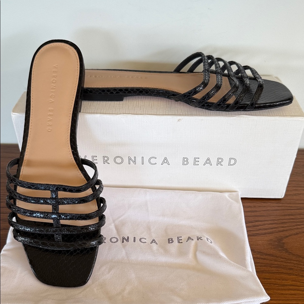 Veronica Beard Strappy Black Sandals